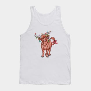 Mooey Christmas!  Christmas Highland Cow Tank Top